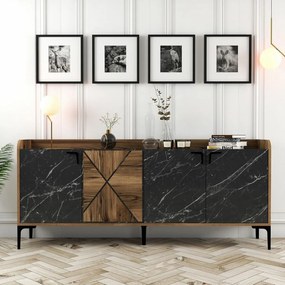 Venedik szekrény Walnut and Black Marble