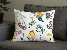 2 db díszpárnahuzat szett KIDS ALPHABET 40x60 cm, fehér