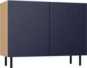 MIX Kama 2 komód (egyenes mintázat), tölgy-kék