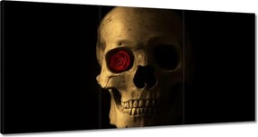 Vászonkép 180x90 Koponya rózsával