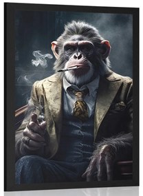 Plakát állati gengszter csimpánz