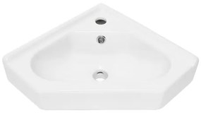 Sarokmosdó SAT B-Way 55x38,5 cm fehér fényes felülettel akkumulátor lyuk középen SATBW5538
