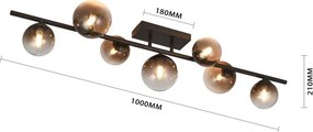 Brilagi - LED felületre szerelt csillár MILLA 7xG9/3W/230V barna/füstbarna
