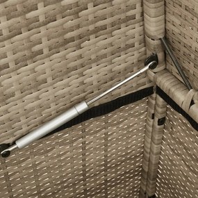 bézs polyrattan kerti pad párnákkal