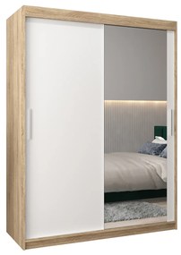 Ruhásszekrény 150 cm Toki 2 (szonoma tölgy + matt fehér). 1064996