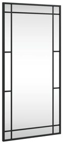 fekete téglalap alakú vas fali tükör 40 x 80 cm