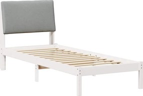 vidaXL Ágykeret Fehér és világosszürke 80 x 200 cm Tömör fenyőfa