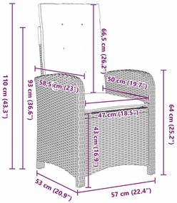 Kert étkező szett 5 pcs Bézs polirattan