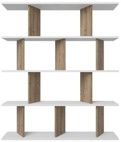 könyvespolc Grace - White, Walnut