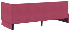 Sarokágy keret fejtámlával bordó 80 x 200 cm Bársony