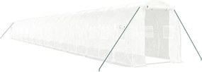 vidaXL fehér acélvázas melegház 44 m² 22x2x2 m