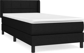 vidaXL fekete szövet rugós ágy matraccal 100 x 200 cm