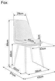 AKCIÓ Szürke FOX szék tölgy lábakkal II. osztály