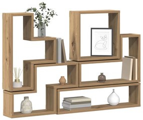 Fal Cube polcokkal Egyéb kézműves tölgy 96 x 12 x 64 cm Faanyag