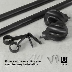 Acél bővíthető függönykarnis 107 - 305 cm Helix – Umbra