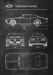 Poszter Chevrolet Camaro Retro Patent Séma