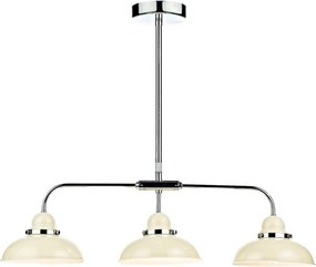 DAR LIGHTING DYN0333 DYNAMO Többágú Függesztett Lámpa Króm, Tejszínes E14 IP20