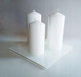 Üveg gyertyatartó állvány fehér 25×25 cm