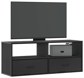 fekete szerelt fa és fém TV-szekrény 100x31x39,5 cm