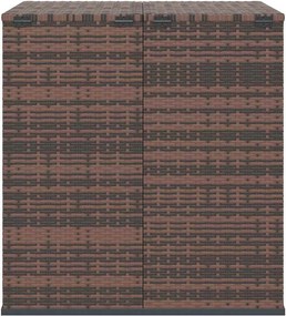 Barna Polyrattan Kerti Párnatartó Doboz 100 X 97,5 X 104 Cm