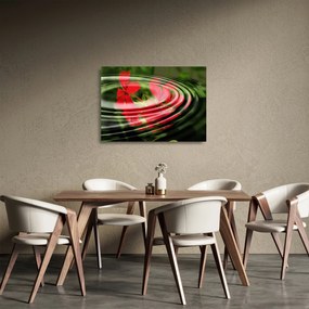 Absztrakt kép - virágok hullámokban (üvegen) (70x50 cm)