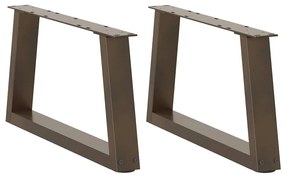 2 db V-alakú natúr acél dohányzóasztal láb 70 x (30-31,3) cm