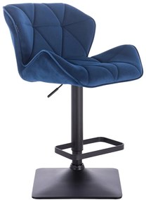 HR111KW Tengerkék modern velúr szék fekete lábbal