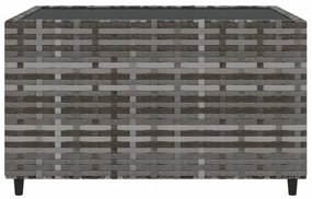 szürke polyrattan négyzet alakú kerti dohányzóasztal 50x50x30cm