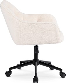 Fotel Obrotowy KONOR Kremowy/Czarny Boucle