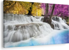 Egy kép Erawan vízeséséről az erdőben (90x60 cm)