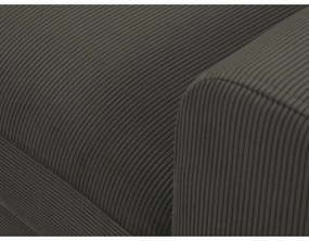 Fekete kordbársony kinyitható tárolóhelyes sarokkanapé (bal oldali-heverő résszel) Kyoto – Cosmopolitan Design