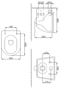 Invena Tinos, falra akasztható WC csésze Perem nélküli 495x365x360 mm + SLIM wc ülőke lassan záródó, fehér fényes, INV-CE-91-001-W