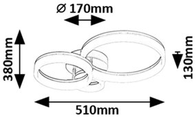 Rabalux 71382 - LED dimmelhető mennyezeti lámpatest ELLINOR LED/40W/230V 3000-6500K + távirányító