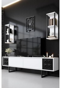 TV szekrény Black Line - White, Black