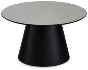 Fekete-világosszürke dohányzóasztal márvány dekoros asztallappal ø 80 cm Tango – Furnhouse