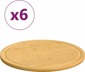 vidaXL 6 db bambusz vágódeszka Ø30 x 1,5 cm