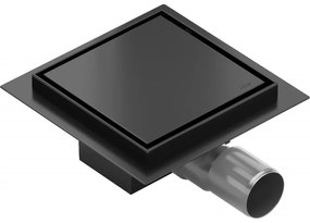 Mexen Flat-Q M13 padlószintű padlóösszefolyó, négyzet alakú, 15 x 15 cm, fekete - 1710015