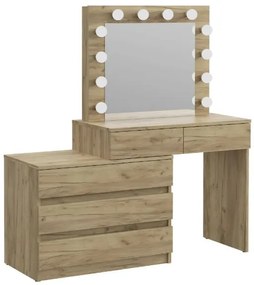 Fésülködőasztal  LED tükörrel Nicole tölgy craft