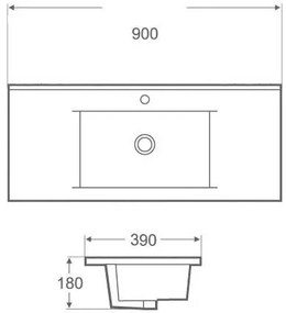 AREZZO design Medford 90x39 beépíthető mosdó AR-3090