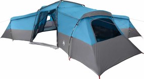 vidaXL Családi Sátor tetővel tárolóval Kék 833 x 585 x 216 cm taft