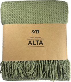 Jacquard takaró rojtokkal Pléd Alta Ostya szerkezet Zöld 150x200 cm