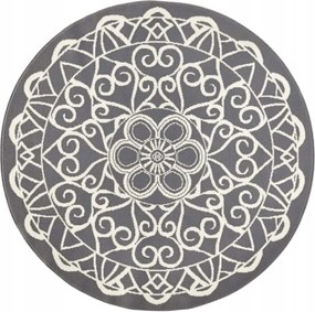 Kerek modern nappali szőnyeg,szürke krém mintás Mandala 200cm