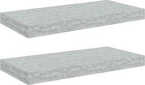 vidaXL 2 db betonszürke MDF lebegő fali polc 50 x 23 x 3,8 cm
