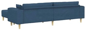 Szövet kanapé párnával 3 pcs Kék 208 cm szövet