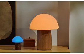 Fehér-sötét natúr színű LED asztali lámpa (magasság 12,5 cm) Alice Mushroom – Gingko