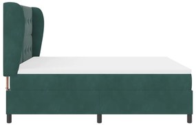Boxspring Ágy Matraccal Sötétzöld 180x200 cm Bársonyos