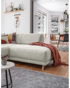 Bézs kinyitható-tárolóhelyes sarokkanapé (jobb oldali-L alakú) Classy Sophie – Miuform