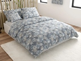 SNOWFLAKE kékesszürke mikroszálas flanel ágyneműhuzat Ágyneműhuzat mérete: 2 db 70 x 90 cm | 200 x 220 cm