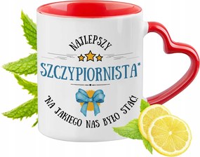 Metélőhagyma Bögre Piros Szív Alakú Füllel Ajándék