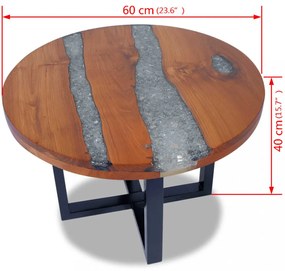 60 cm gyantázott tíkfa dohányzóasztal